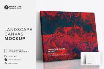 Leaning Landscape Canvas Ratio 4x3 Mockup - Left 0.75 in Wrap - Mockups by Carlos Viloria