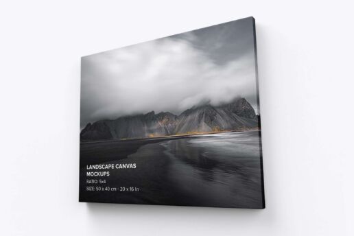 Landscape Canvas Ratio 5x4 Mockup - Right 0.75In Wrap View