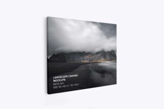 Art Wall Hanging Canvas Ratio 4x3 Mockup - Left 0.75In Wrap View