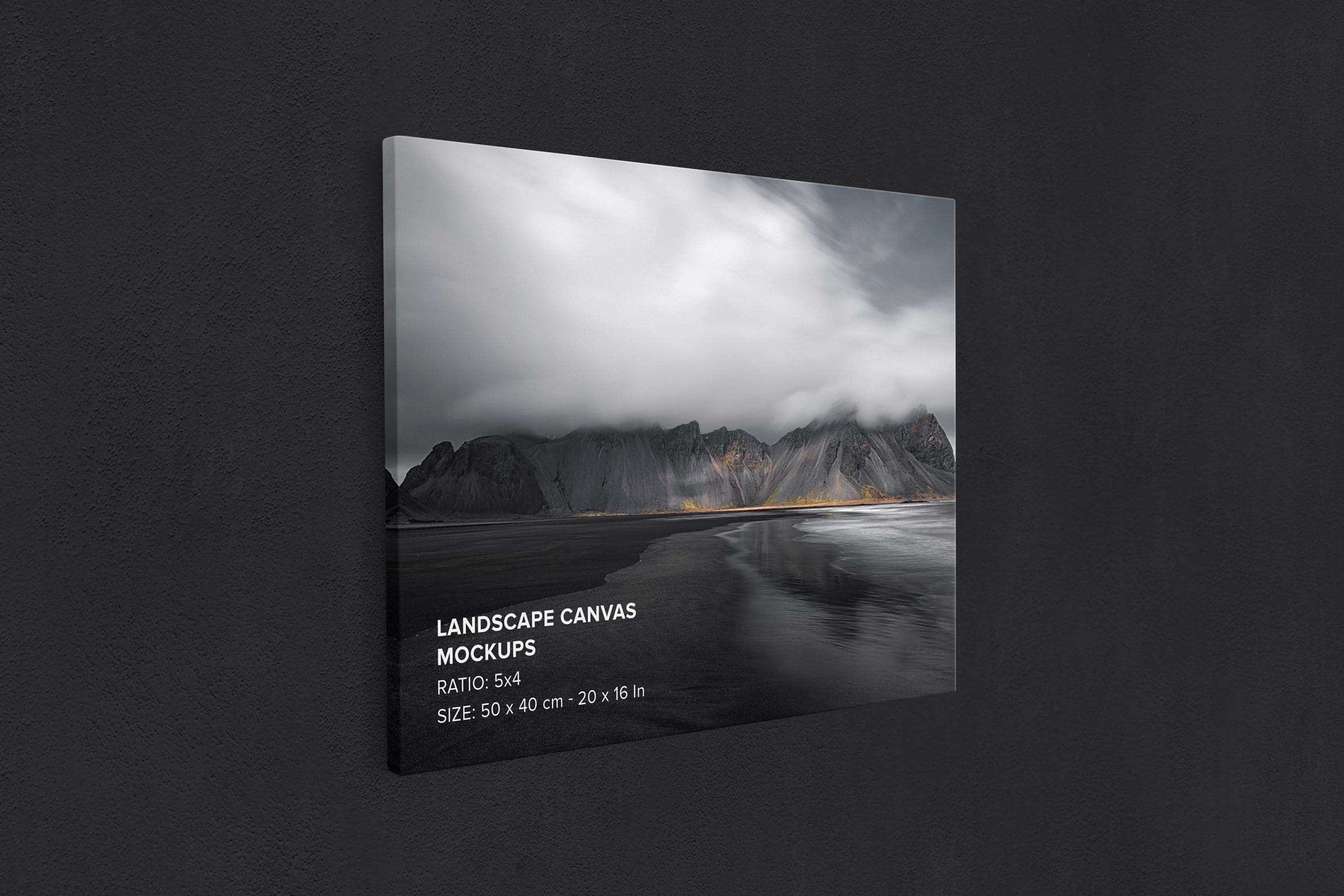 Art Wall Hanging Canvas Ratio 4x3 Mockup - Left 0.75in Wrap View