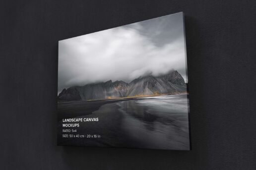 Landscape Canvas Ratio 5x4 Mockup - Right 0.75In Wrap View