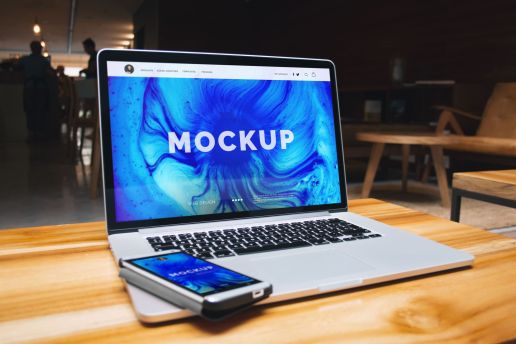 Free Mockup: Macbook Pro Retina and Mobile Device