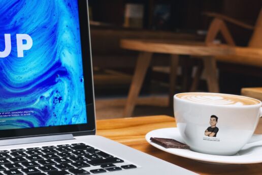 Free Mockup: Macbook Pro Retina and Coffee Cup