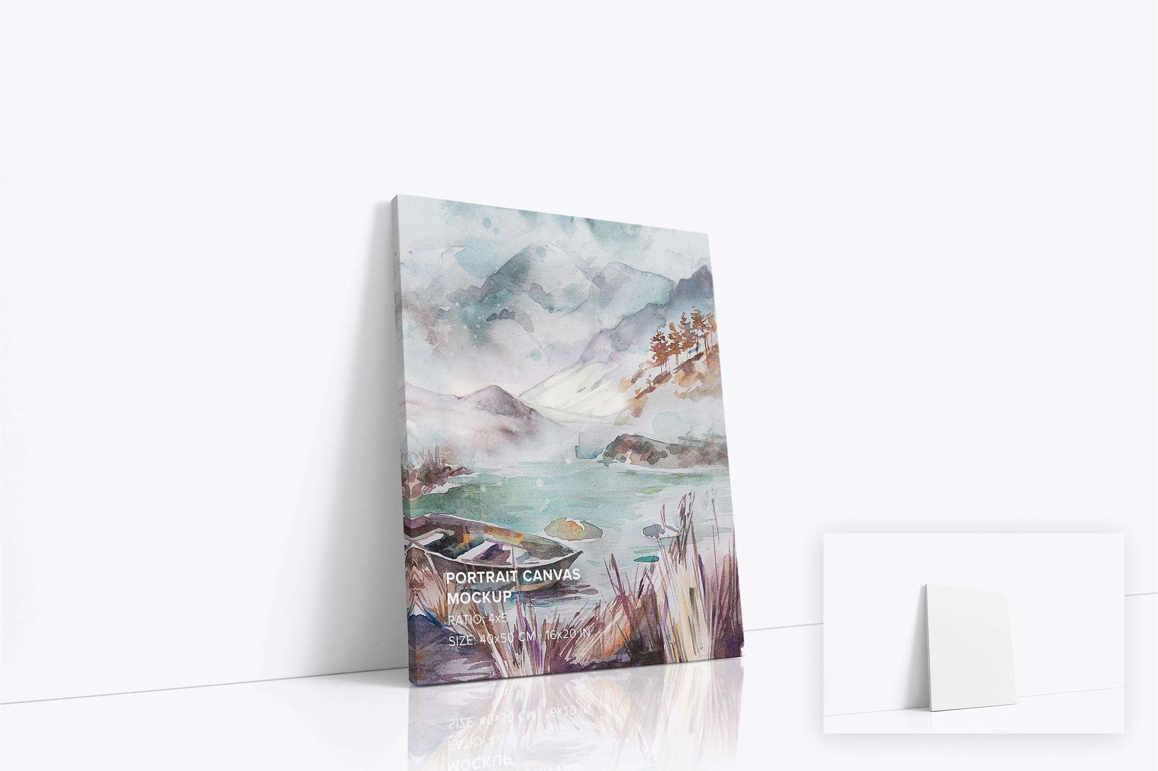 Leaning on Wall Portrait Canvas 4x5 Mockup 0.75 Wrap