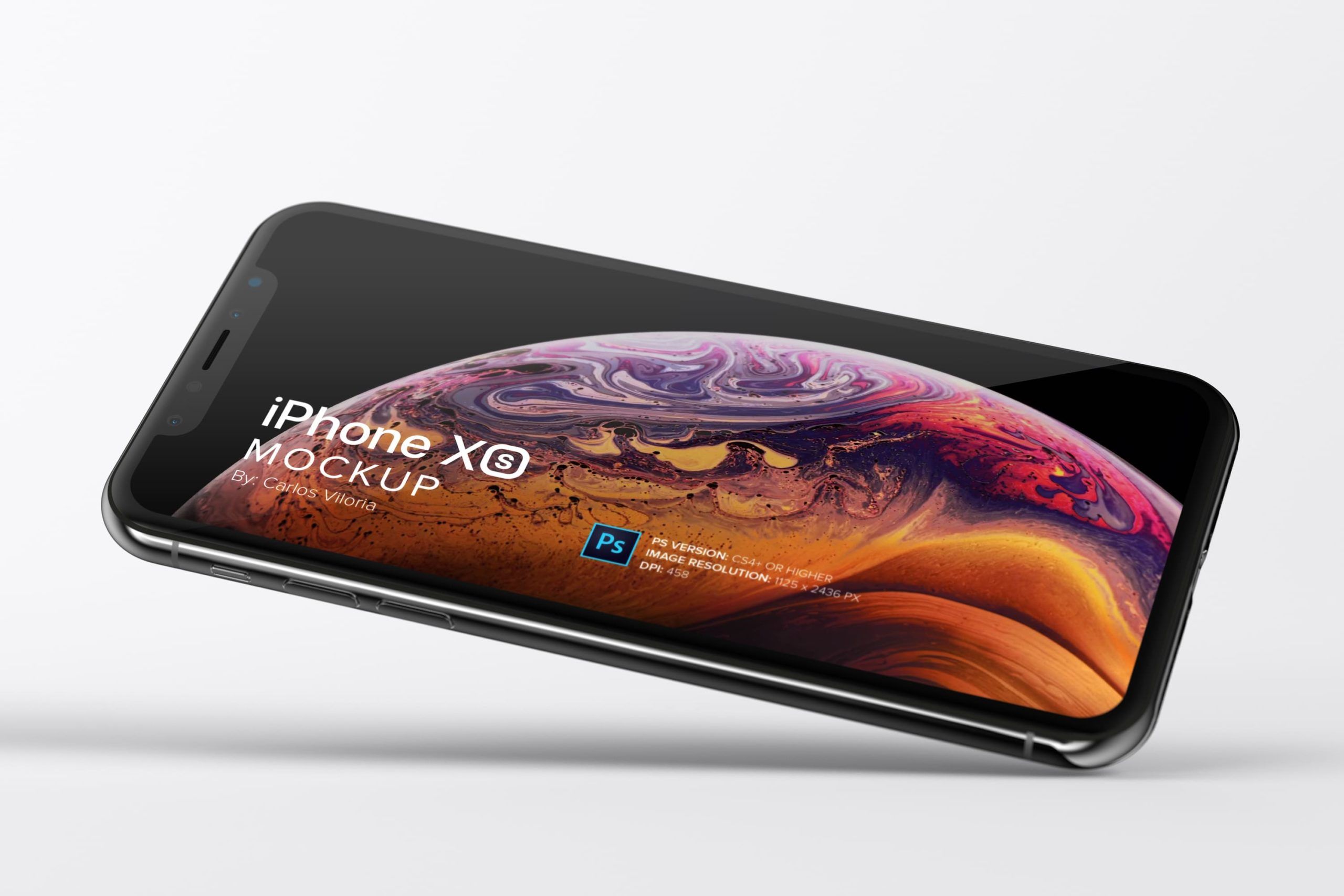 iPhone XS Mockup for Horizontal Design Views