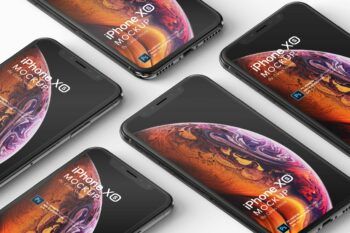 Iphone Xs Perspective Grid Mockup - Mockups by Carlos Viloria
