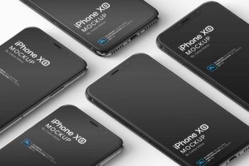 Iphone Xs Perspective Grid Mockup - Mockups by Carlos Viloria