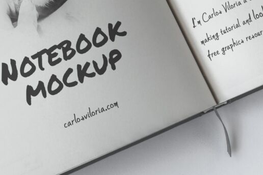 Free A5 Sketch Notebook Mockup