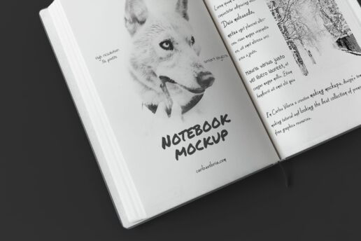 Free A5 Sketch Notebook Mockup