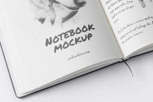 Free A5 Sketch Notebook Mockup 02