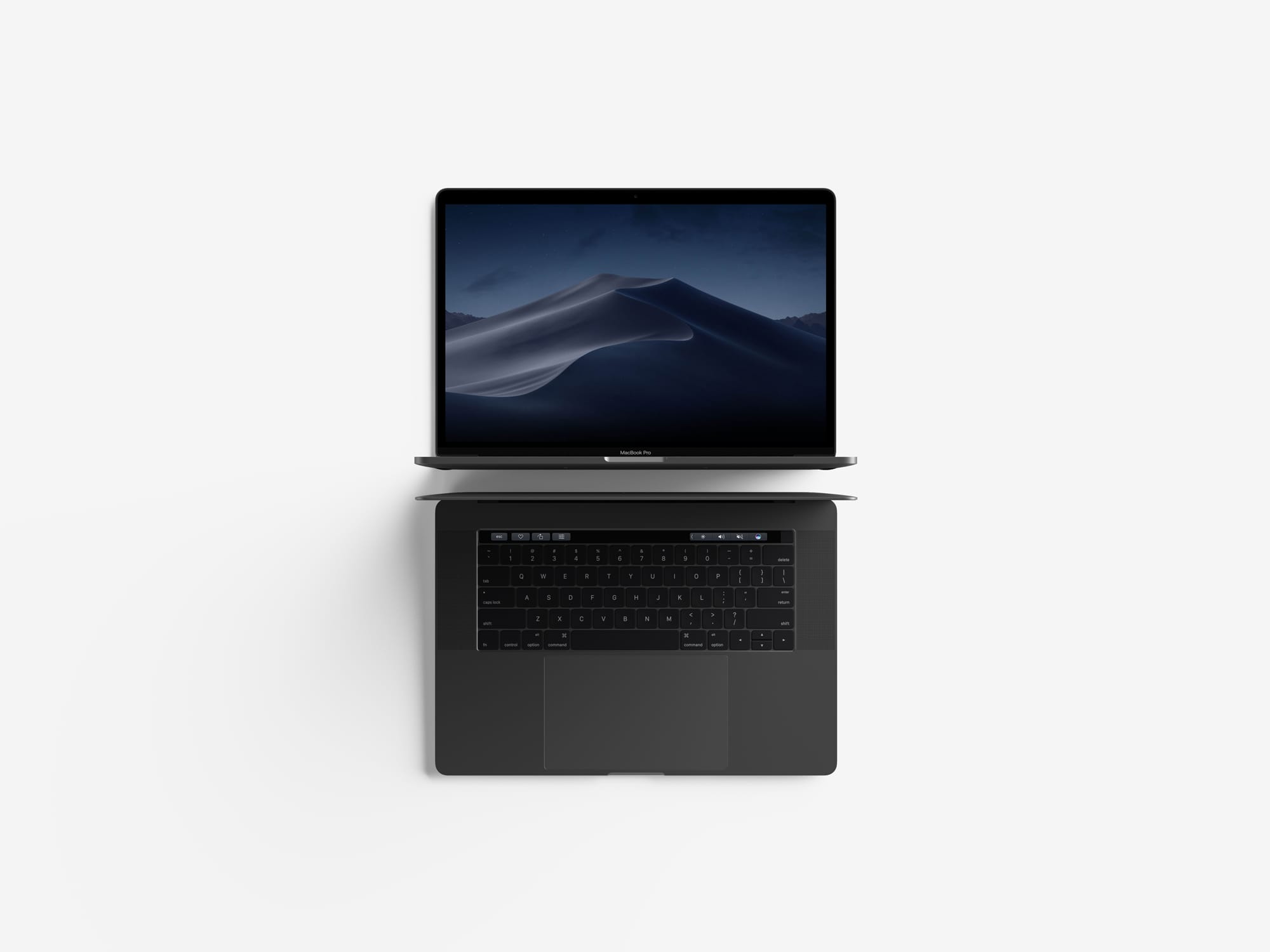 Free Modern Top View MacBook Pro Mockup