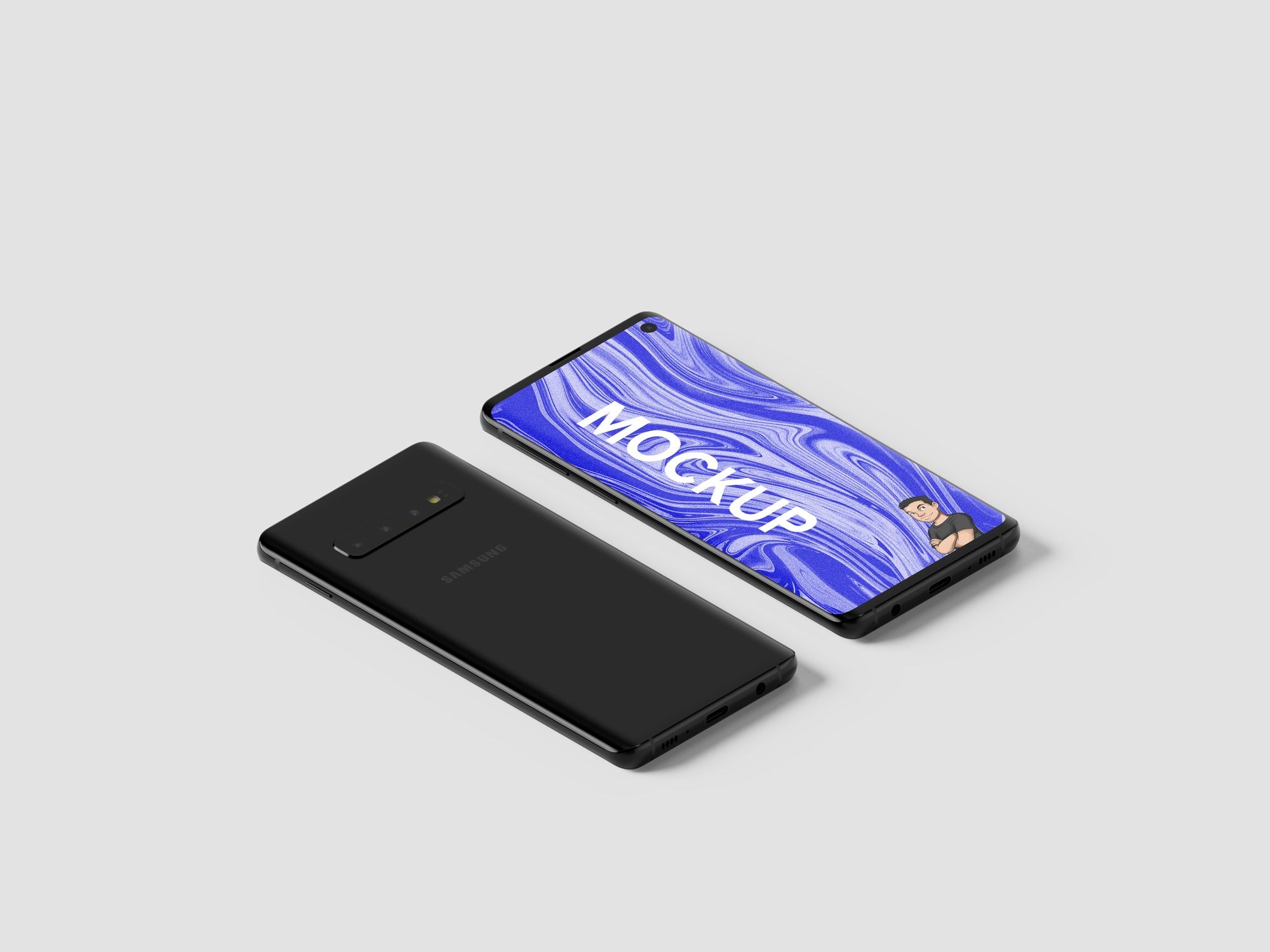 Free Samsung Galaxy S10 Isometric Mockup Vol.2