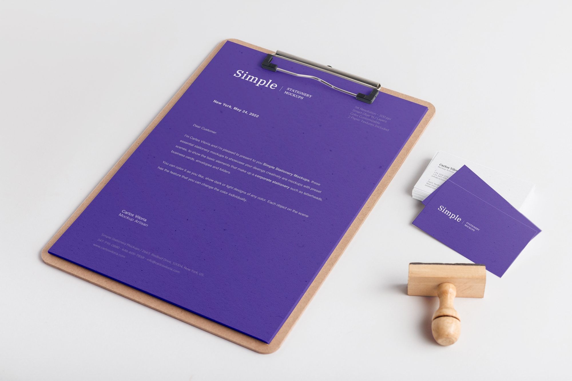 A4 Clipboard and Business Cards Mockup 01