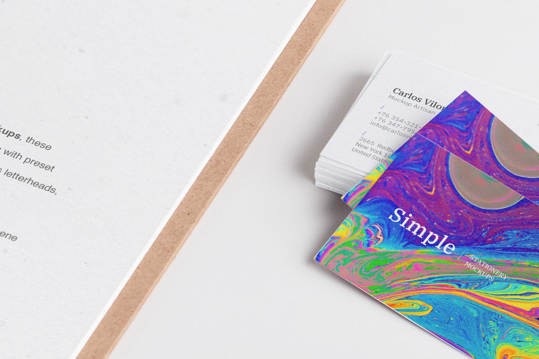 A4 Clipboard and Business Cards Mockup 01