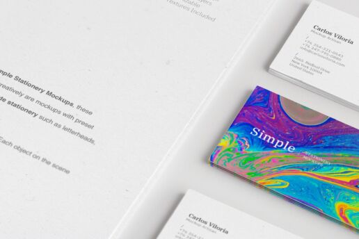 A4 and Business Cards Mockup 03