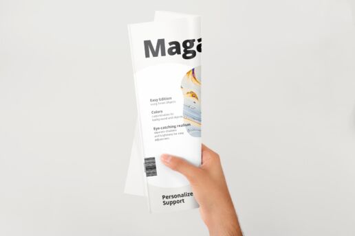 A4 Magazine Rolled Cover Mockup