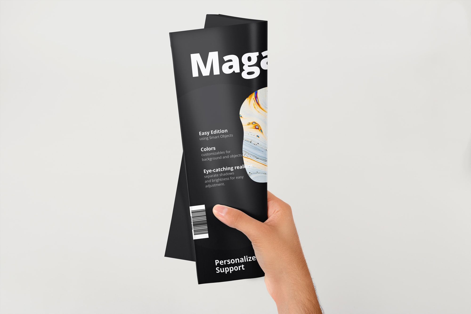 A4 Magazine Rolled Cover Mockup
