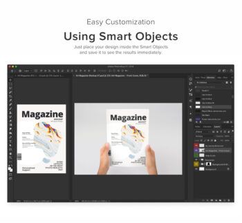 A4 Magazine Cover Held in Hands Mockup for Photoshop - Mockups by Carlos Viloria