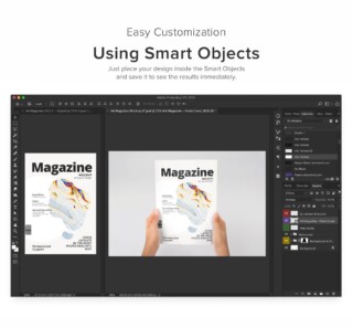 A4 Magazine Cover Held in Hands Mockup for Photoshop