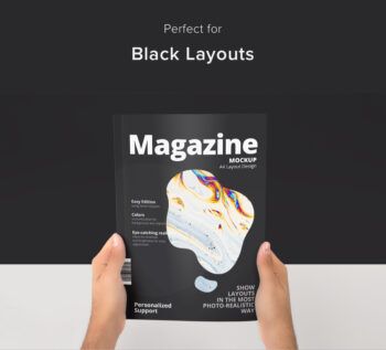 A4 Magazine Cover Held in Hands Mockup for Photoshop - Mockups by Carlos Viloria