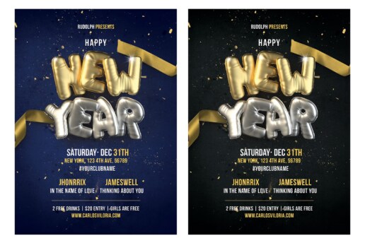 New Year Flyer - Poster Template 02
