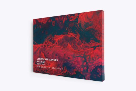 Landscape Canvas Ratio 4x3 Mockup - Right 1.5 In Wrap View