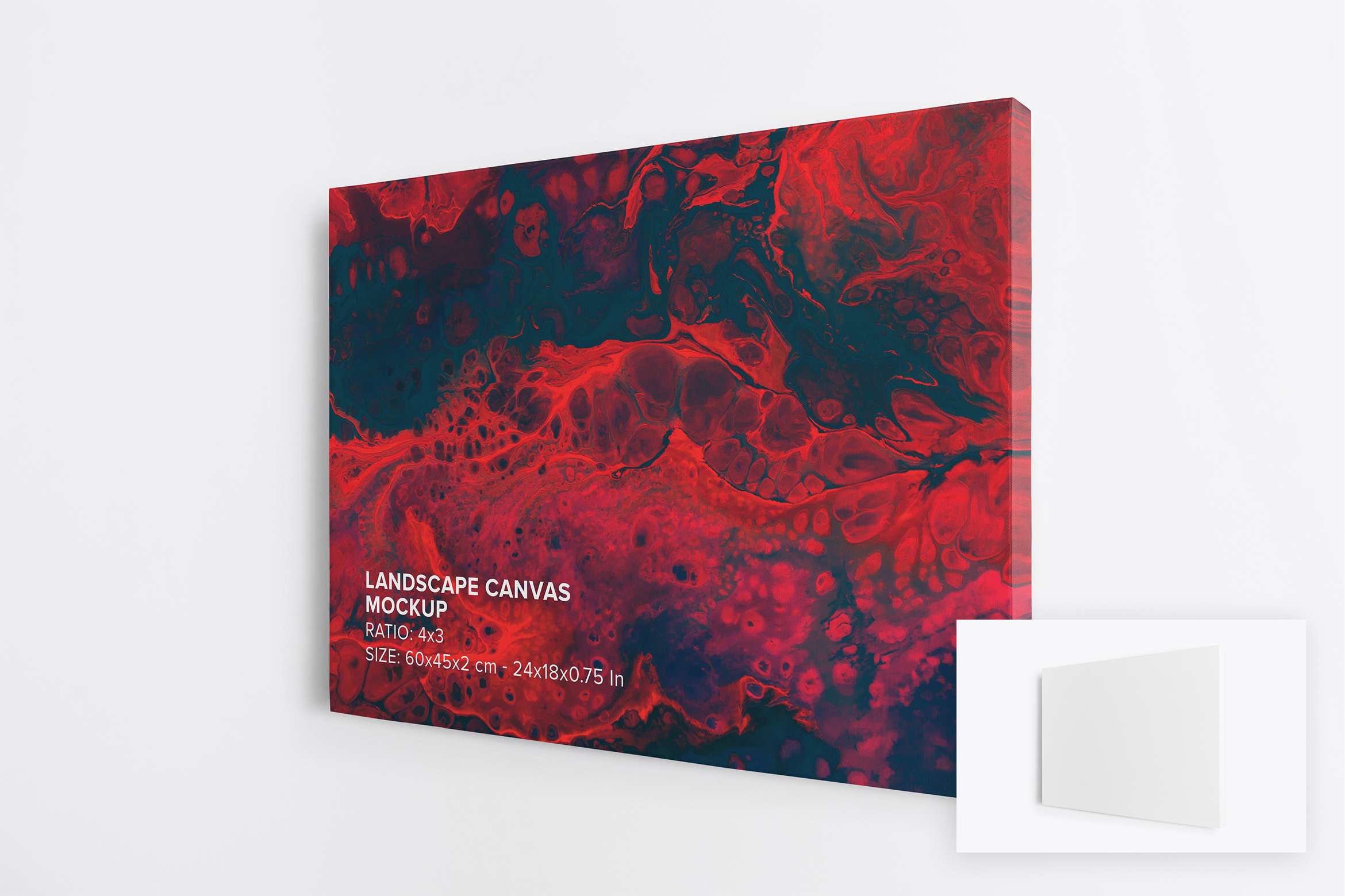 Landscape Canvas Ratio 4x3 Mockup - Right 1.5 in Wrap View