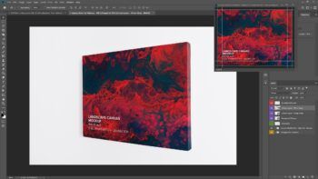 Hanging Landscape Canvas Ratio 4x3 Mockup - Right 1.5 in Wrap - Mockups by Carlos Viloria