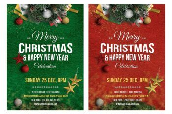 Merry Christmas Flyer - Poster Template 02 - Mockups by Carlos Viloria