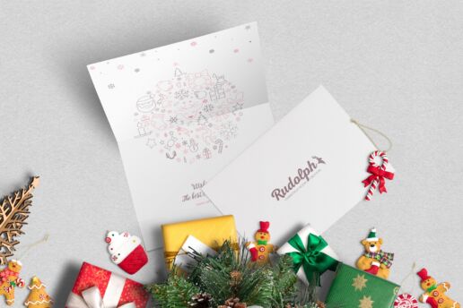 7x5 BiFold Greeting Card Christmas Scene Mockup 01