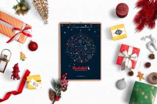 A4 Clipboard Christmas Scene Mockup 01