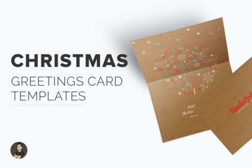 Christmas Greetings Card Mockup Template