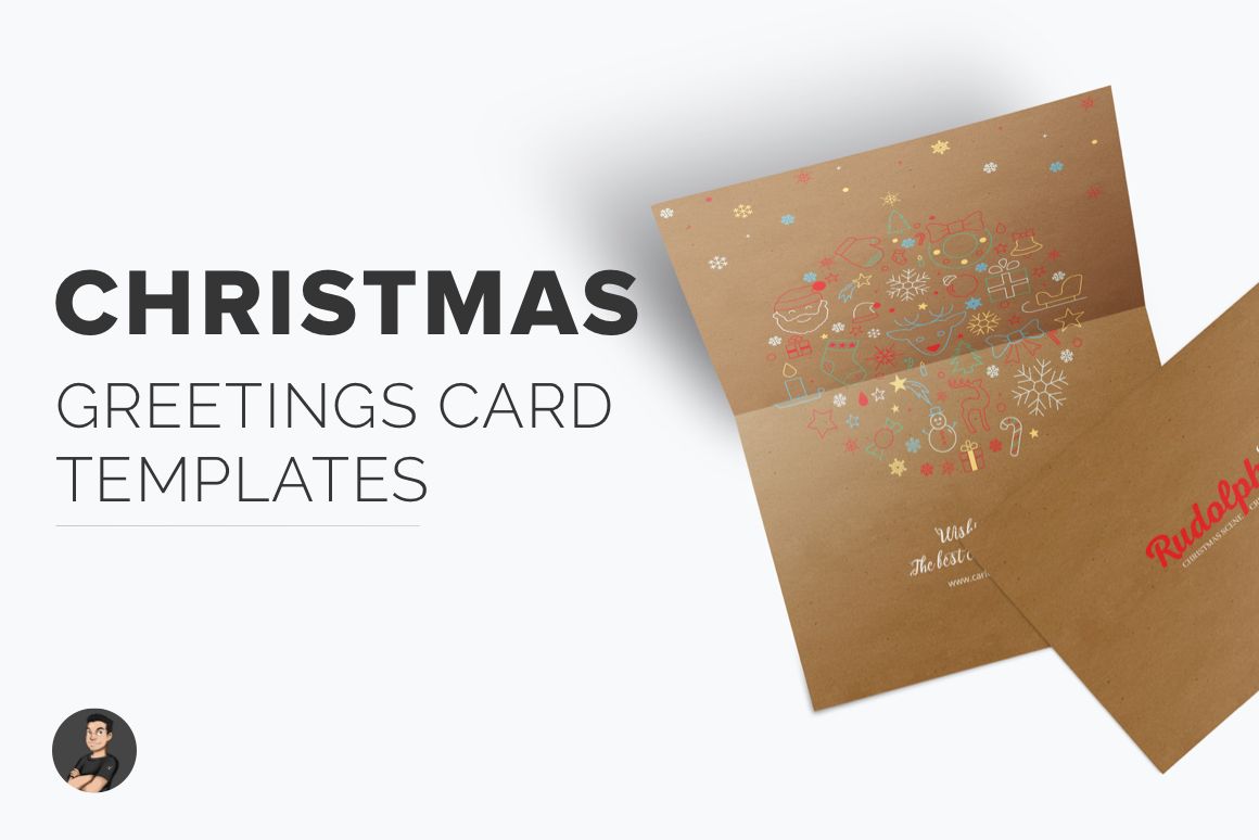 Christmas Greetings Card Mockup Template