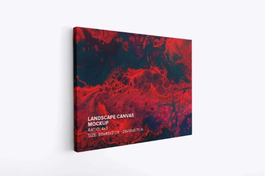 Art Wall Landscape Canvas Ratio 4x3 Mockup - Left 0.75 In Wrap View