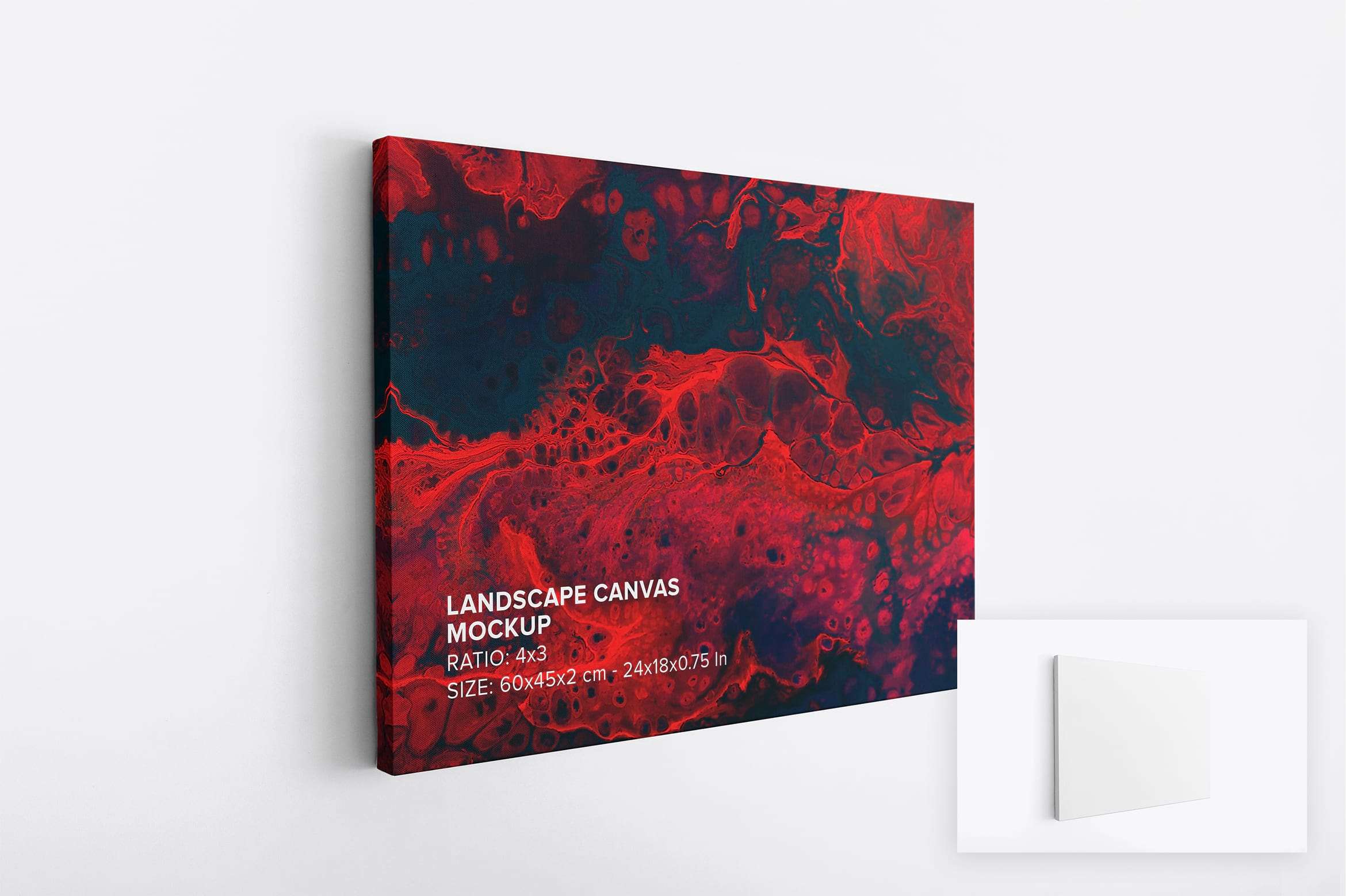 Art Wall Landscape Canvas Ratio 4x3 Mockup - Left 0.75 in Wrap View