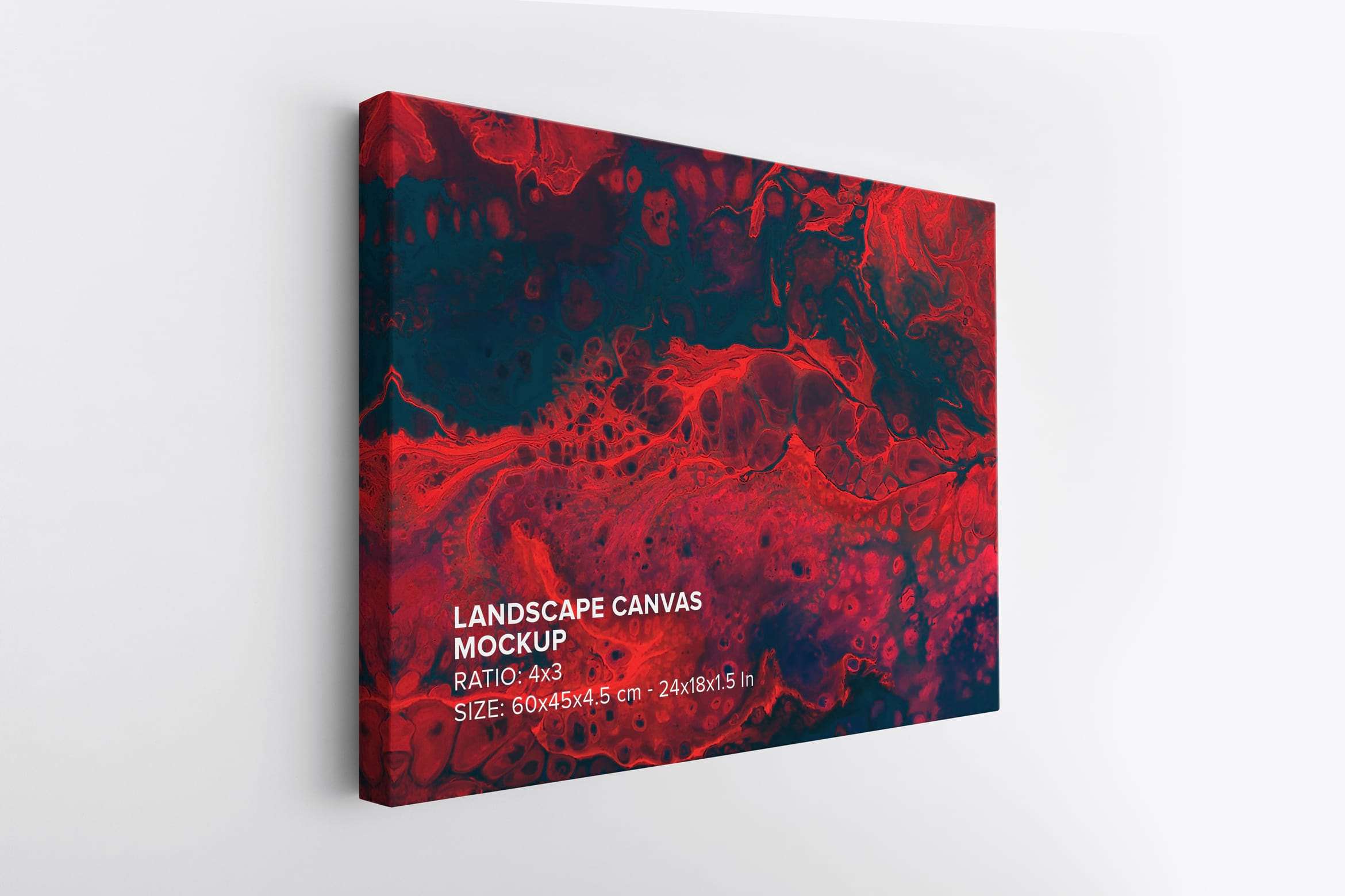 Art Wall Landscape Canvas Ratio 4x3 Mockup - Left 1.5 in Wrap View