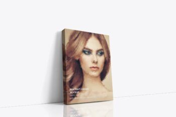 Portrait-canvas-ratio-3x4-mockup-02---1-01 - Mockups by Carlos Viloria Leaning on Wall Canvas Ratio 3x4 Mockup - Left 1.5 in Wrap - Mockups by Carlos Viloria