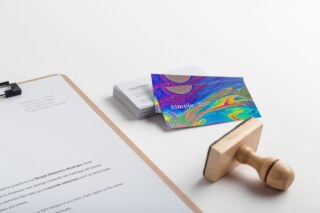 A4 Clipboard and Business Cards Mockup 02