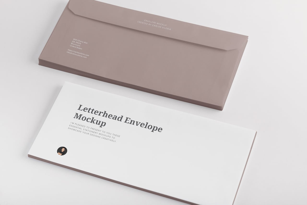 Branding Letterhead Envelope Mockup for Photoshop by Carlos Viloria