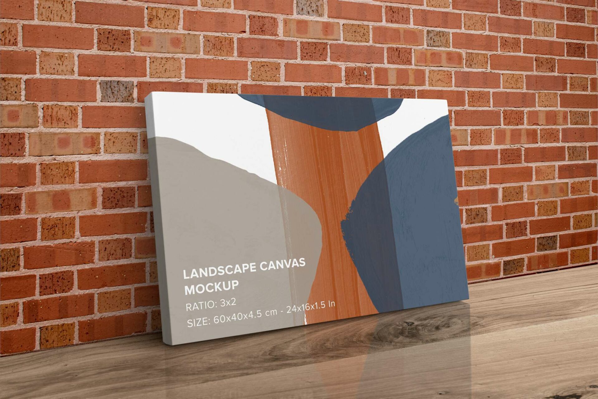 Leaning Landscape Canvas Ratio 3x2 Mockup - Left 1.5 In Wrap