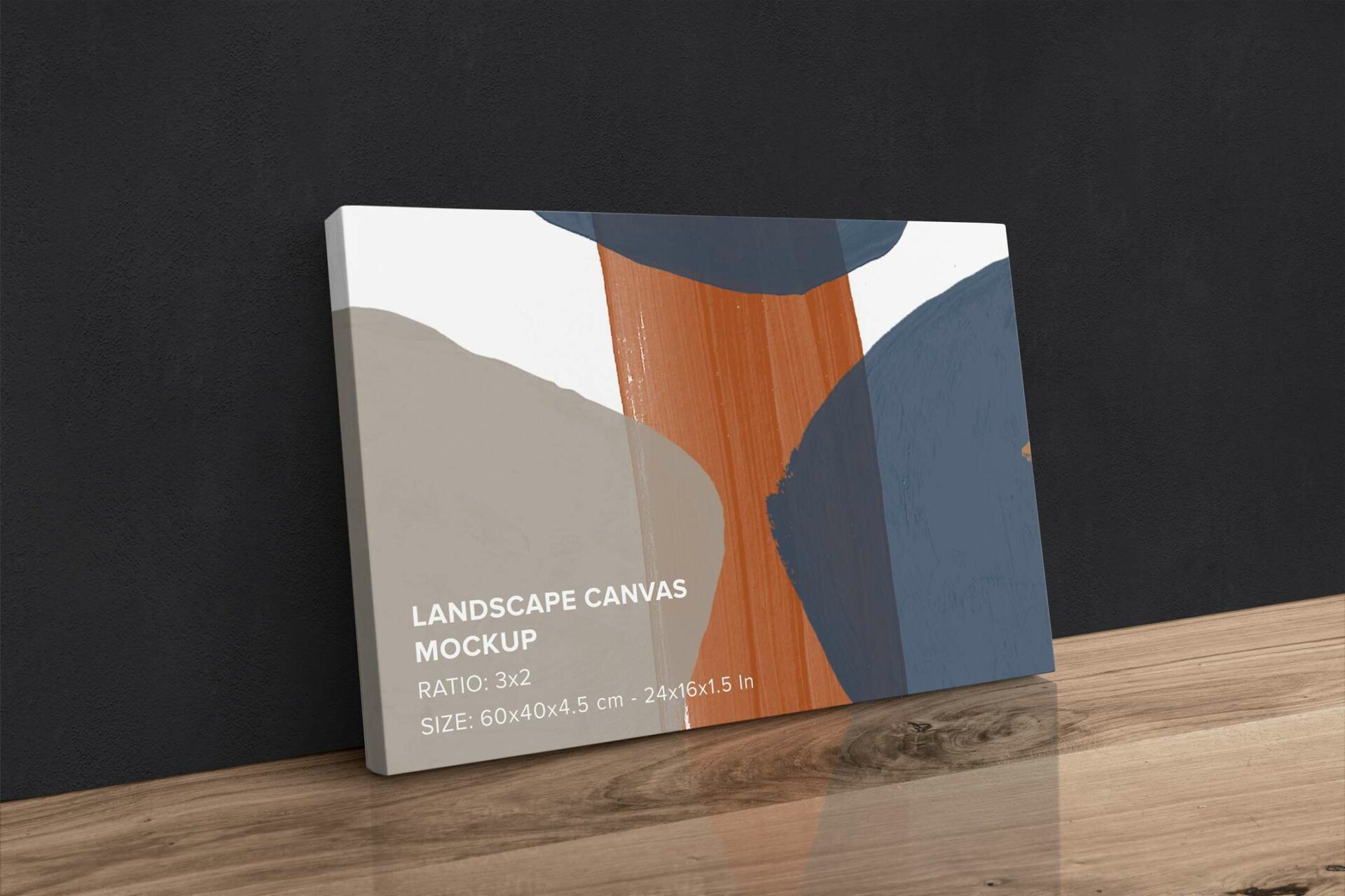 Leaning Landscape Canvas Ratio 3x2 Mockup - Left 1.5 In Wrap