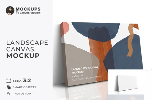 Leaning Landscape Canvas Ratio 3x2 Mockup - 1.5 In Wrap