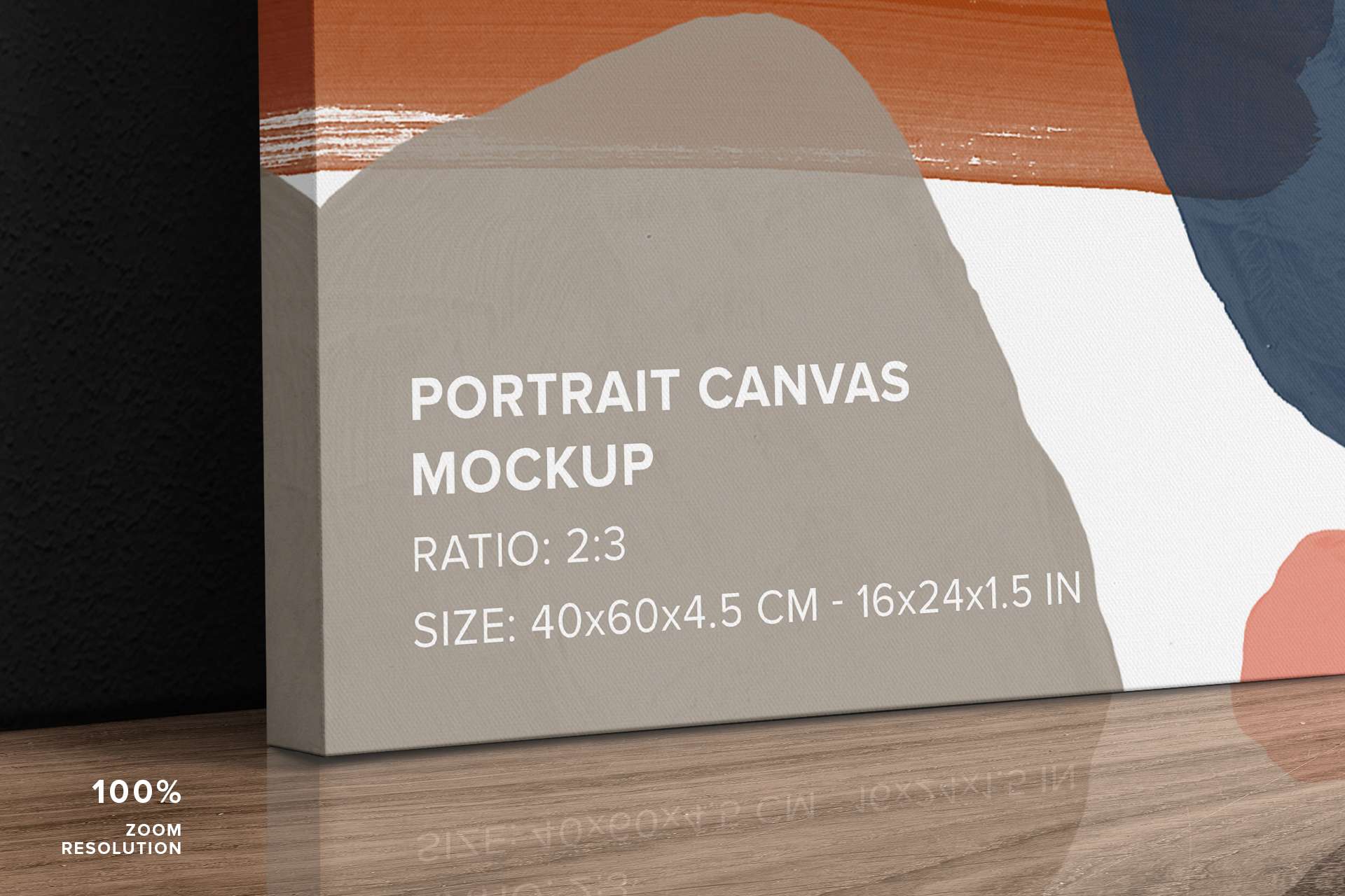 Leaning Portrait Canvas Ratio 2x3 Mockup - Left 1.5 in Wrap