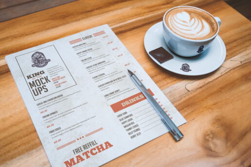 Free Letterhead and Coffee Cup Mockup