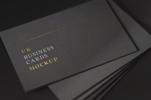 Black Business Cards Mockup