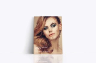 Front Leaning Portrait Canvas Ratio 3x4 Mockup