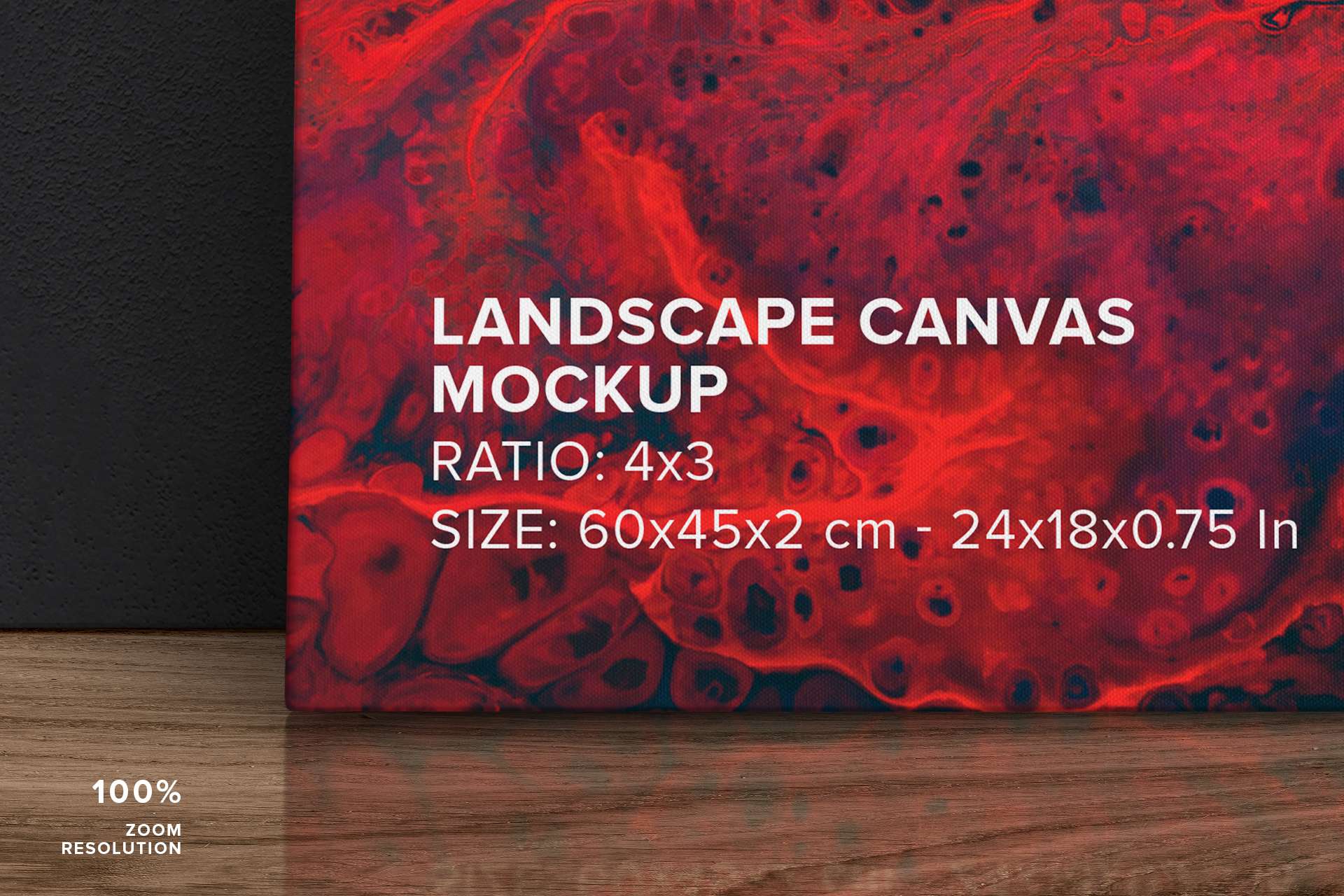 Front Leaning Landscape Canvas Ratio 4×3 Mockup
