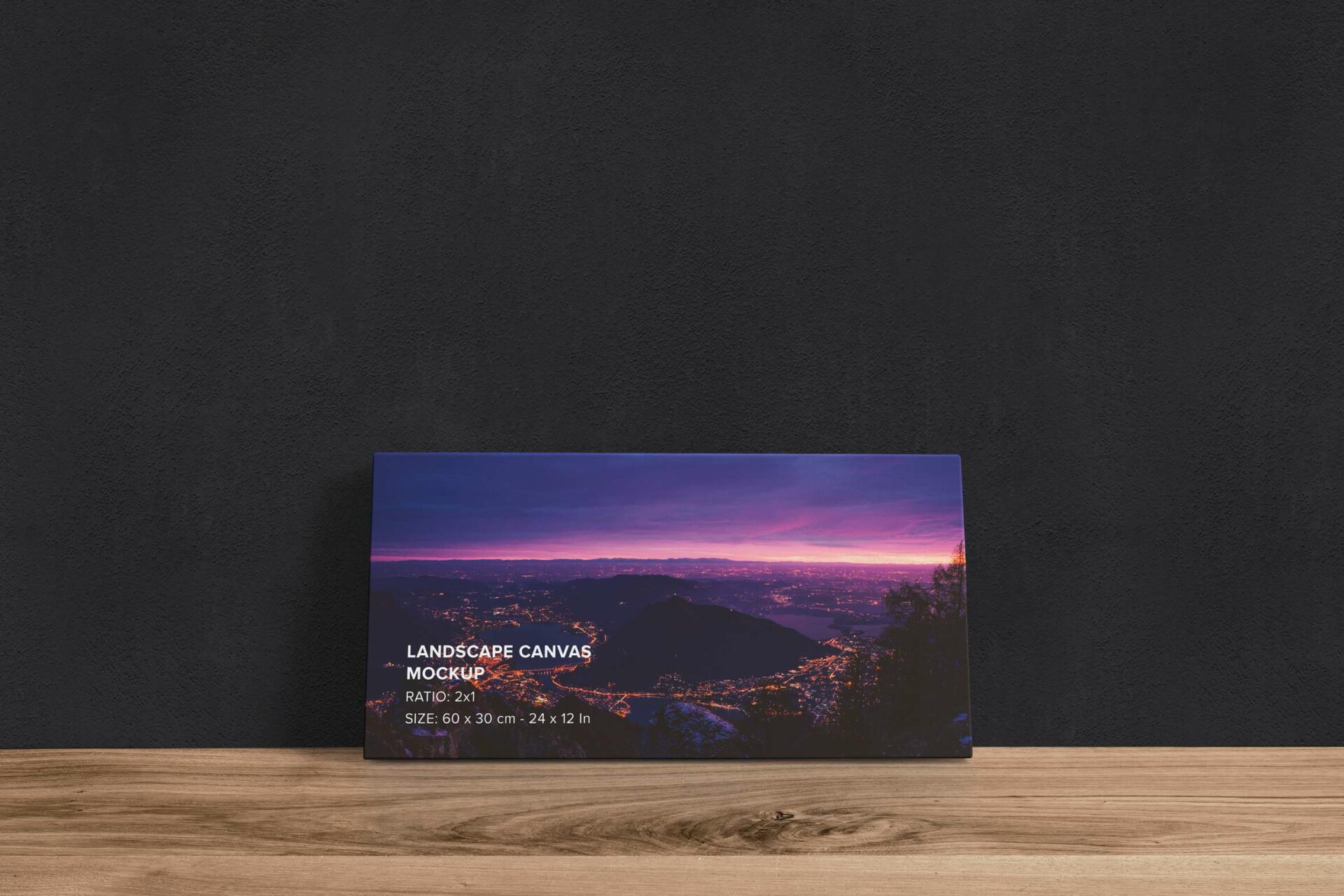 Front Leaning Canvas Ratio 2x1 Mockup