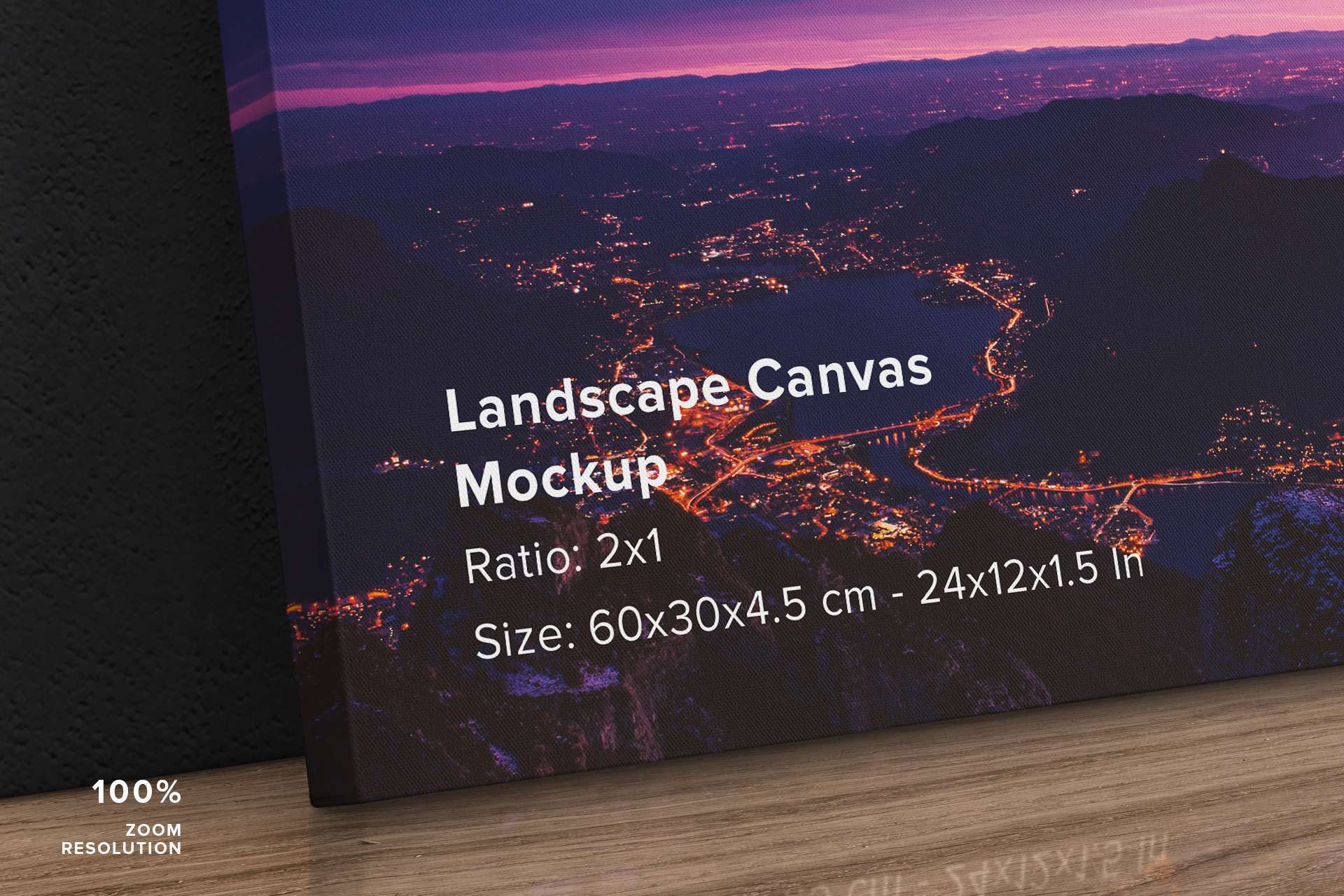 Leaning Landscape Canvas Ratio 2x1 Mockup - Left 1.5 In Wrap - carlosviloria.com