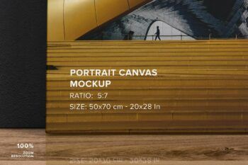 Front Leaning Canvas Ratio 5x7 Mockup - Mockups by Carlos Viloria